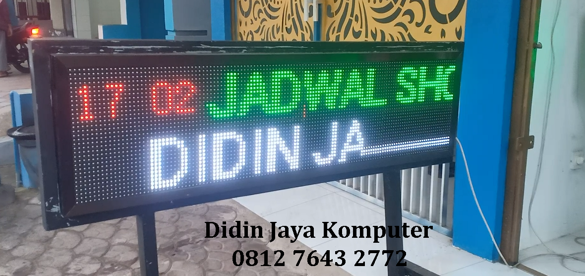 <p>Jadwal sholat otomatis dengan warna merah dan biru memberikan kesan mewah dan lebih baik untuk masjid dan mushola yang anda miliki saat ini. Dengan memberikan running text jadwal sholat ini, maka diharapkan masjid dapat memiliki fasilitas terbaik demi berlangsungnya jamaah yang lebih tepat waktu dalam menjalankan ibadah.</p>